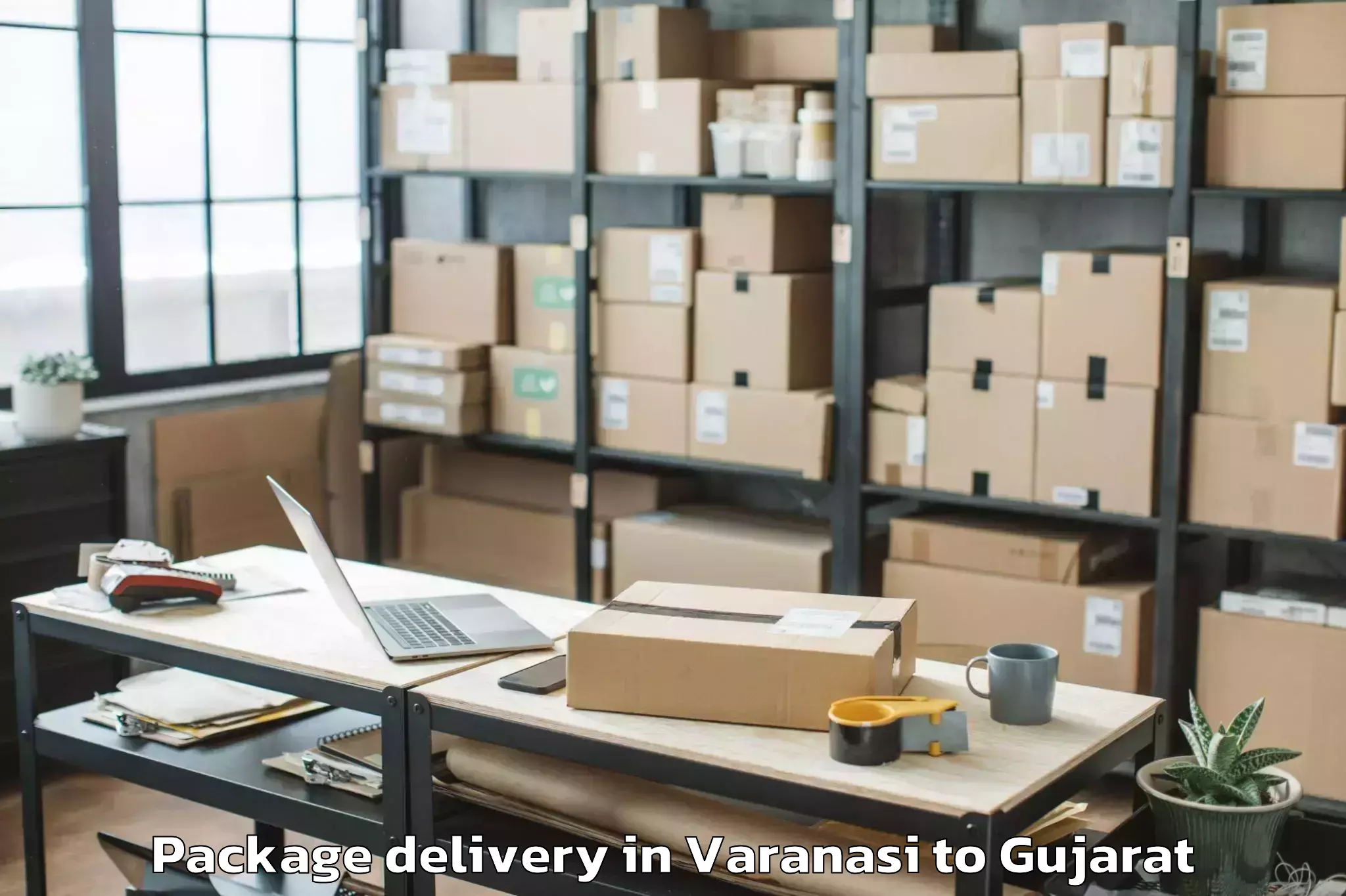 Trusted Varanasi to Sankheda Package Delivery